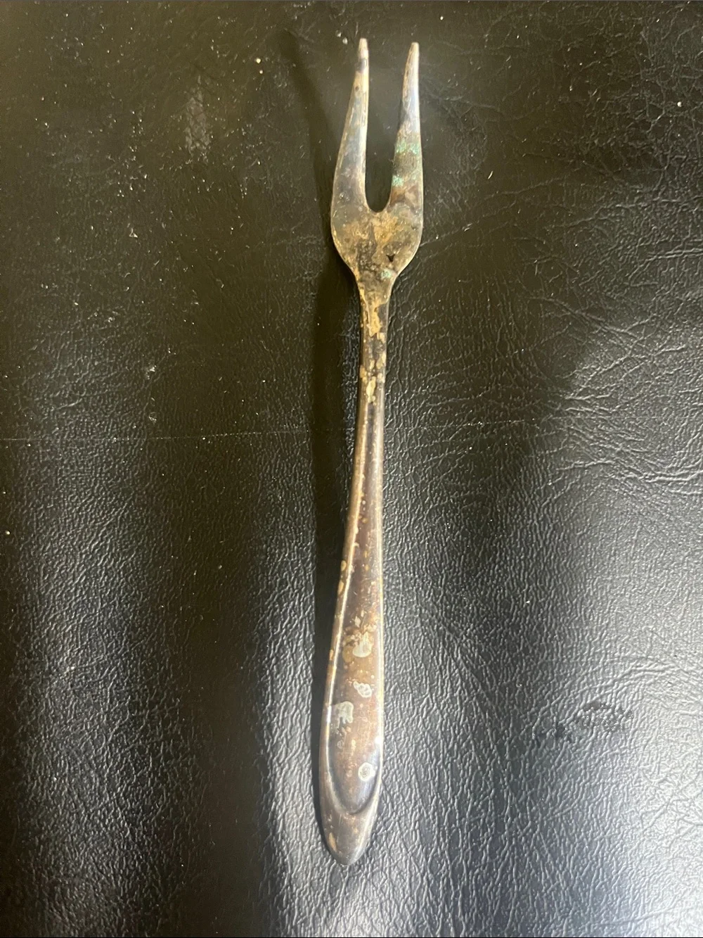 Vintage Metal Carving Fork in Aged Silver Finish